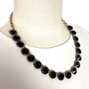 J Crew Jet Black Rivoli Prong Set Necklace